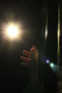 human hand in light