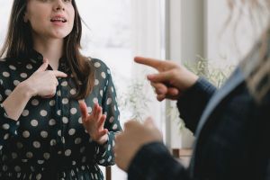 female colleagues having a disagreement